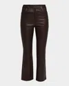 Frame The Leather Reboot Crop Jeans In Brown