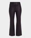Frame The Leather Reboot Crop Jeans In Brown