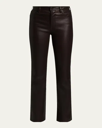 Frame The Leather Reboot Crop Jeans In Brown