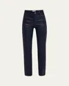 Frame The Leather Reboot Crop Jeans In Purple