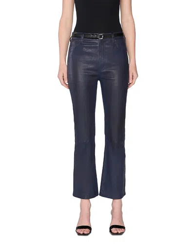 Frame The Leather Reboot Crop Pants In Blue