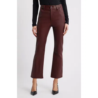 Frame The Leather Reboot Crop Pants In Burgundy