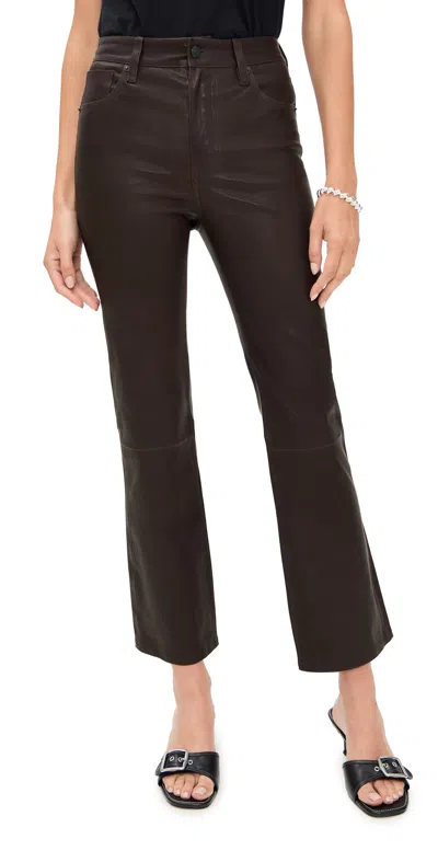 Frame The Leather Reboot Crop Pants Truffle In Brown
