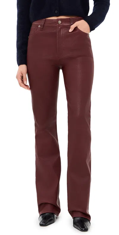 Frame The Leather Reboot High-rise Flared Pants In Brown
