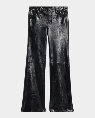 Frame The Leather Rodeo Pants In Black