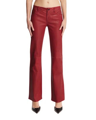 Frame The Leather Rouge Trousers In Red