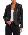 Frame The Leather Smart Blazer In Black