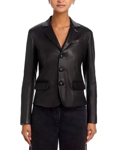 Frame The Leather Smart Blazer In Black