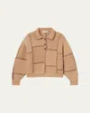 Frame Wool Blend Oversize Sweater Ribbed Cuffs Hem In Nude