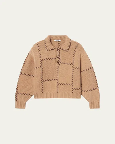 FRAME THE LEATHER STITCH SWEATER