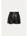 Frame The Structural Leather Shorts In Black