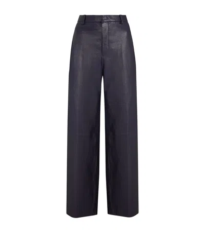 Frame The Leather Trousers In Black