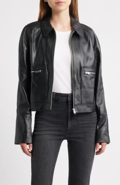 FRAME FRAME THE LEATHER ZIP FRONT JACKET