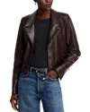 Frame The Leathered Cuffed Jacket In Brown