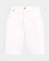 Frame The Leisure Denim Shorts In White