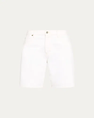 Frame The Leisure Denim Shorts In White