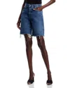 Frame The Leisure Frayed Denim Shorts In Nostalgia