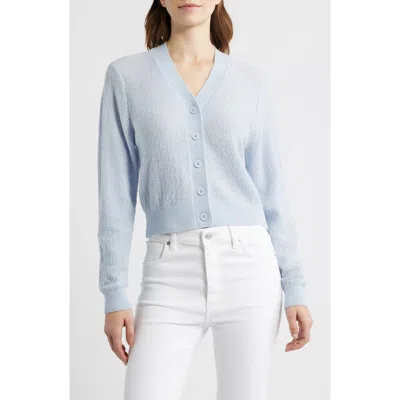 Frame The Lightweight Stretch Wool Blend Cardigan In Blue