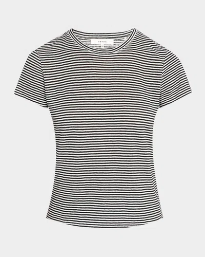Frame The Linen Baby Tee In Black Multi