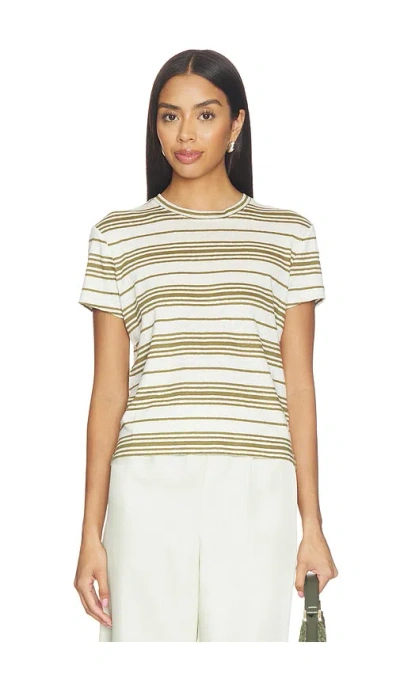 Frame Striped Linen T-shirt In Multi