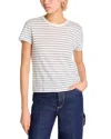 Frame The Stripe Linen Baby T-shirt In Navy Multi