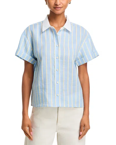 Frame The Linen Boardwalk Shirt In Blue