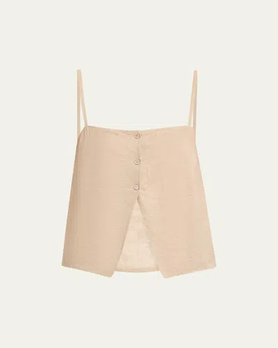 Frame The Linen Button Top In Neutral