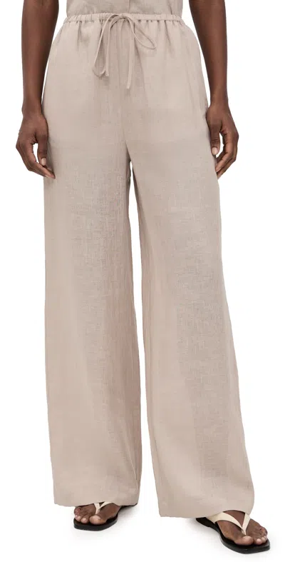 Frame The Linen Lounge Pants Flax In Brown