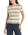 Frame The Linen-blend Striped Baby T-shirt In Green