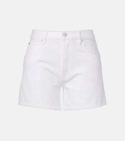 Frame The Long Hang Denim Shorts In White