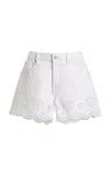 Frame The Eyelet Hang Short Long In White In White