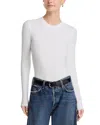 Frame The Long Sleeve Rib Tee In White