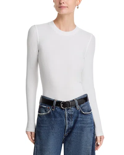 Frame The Long Sleeve Rib Tee In White