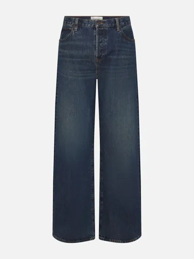 Frame The Loose Low-rise Wide-leg Jeans In Blue