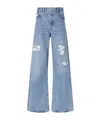 Frame The Loose Distressed Mid-rise Straight-leg Jeans In Blue