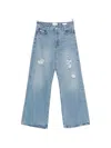 Frame The Loose Distressed Mid-rise Straight-leg Jeans In Blue