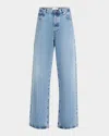 Frame Light Blue High-waisted Straight Ankle Jeans Le Jane
