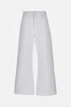Frame The Loose Cotton Mid Rise Wide Jeans In White