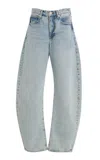 Frame The Loose Rigid High-rise Curved Jeans In Blue