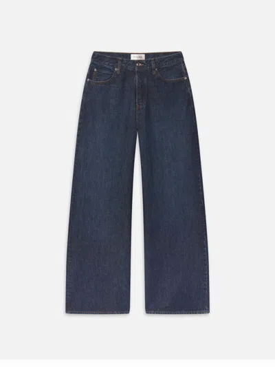 Frame Le Low Baggy Wide Leg Jeans In Blue