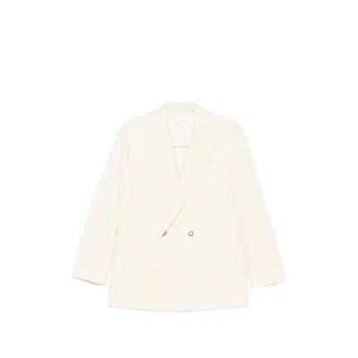 Frame The Lounge Double-breasted Peak-lapel Blazer In Neutral