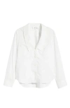 Frame The Low Collar Cotton Poplin Button-up Shirt In White