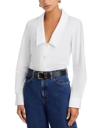 Frame The Low Collar Shirt In White