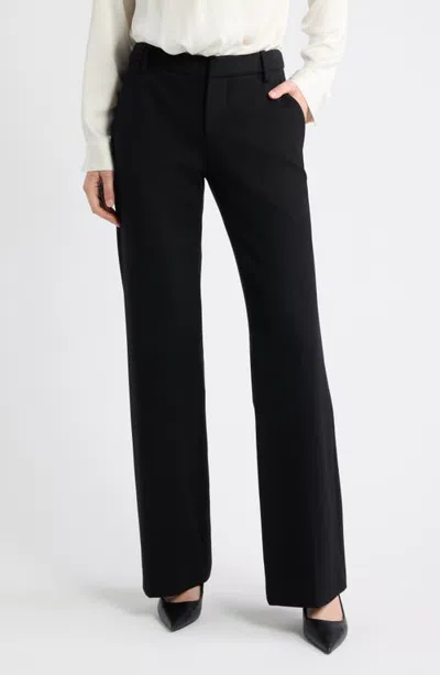 Frame The Low Trouser Wide Leg Pants In Black