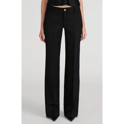 Frame The Low Trouser Wool Pants In Black Shadow Stripe