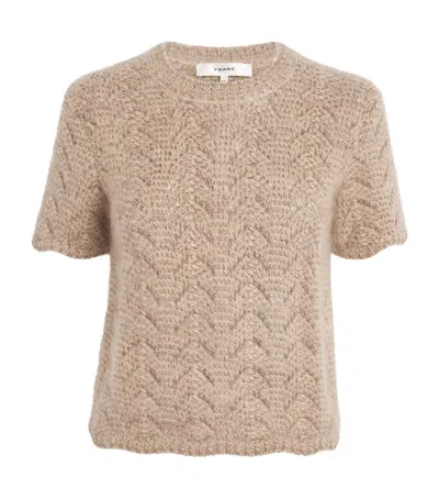 Frame The Lurex Sweater In Beige
