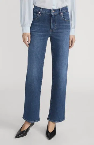 Frame The Mellow Ankle Straight Leg Jeans In Blue