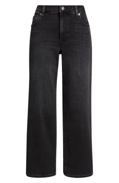 Frame The Mellow High Rise Ankle Jeans In Starship In Black