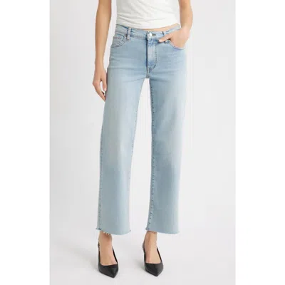 Frame Mellow Frayed Ankle Straight Leg Jeans In Tribute Raw Fray In Multi