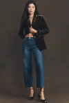Frame Slim Velvet Blazer In Espresso In Blue